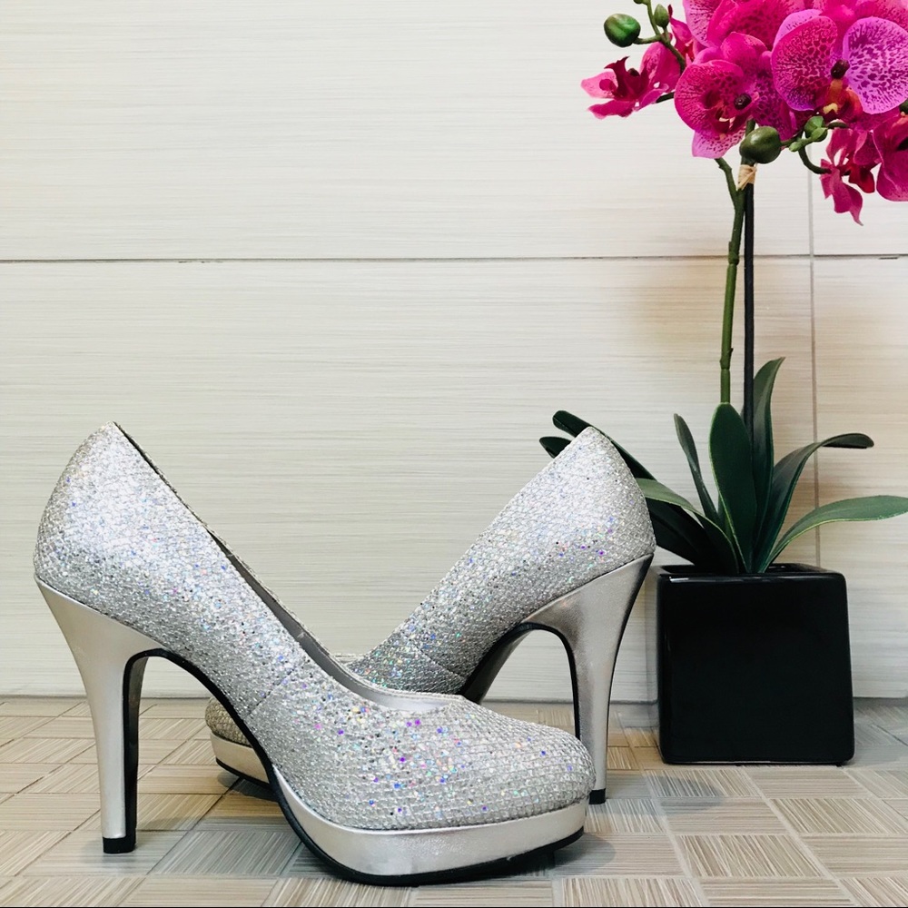 Silver Iridescent Cocktail Pumps